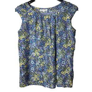 Out of the Box Womens Blouse Top Size M Cap Sleeve Lined Floral Whimsical Fairy